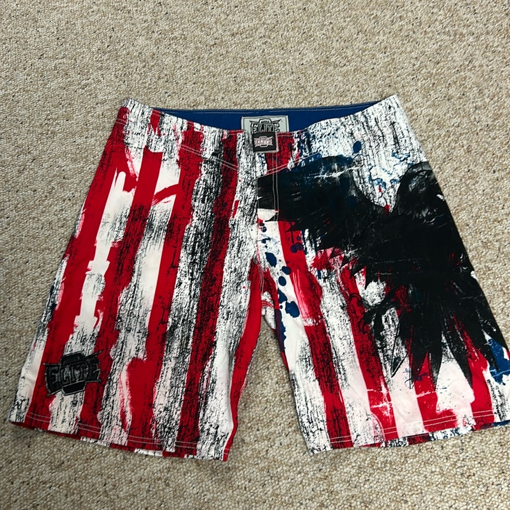 MMA Elite Board Shorts Fighting Martial Arts Swim Patriotic Men's Size XL